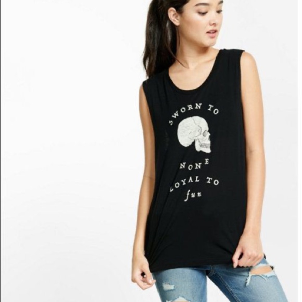 Express Halloween skull graphic tank top size xs